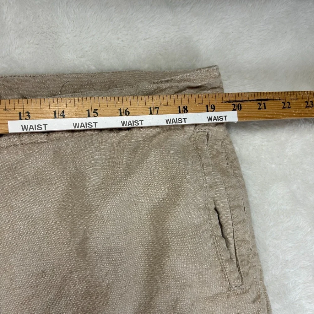 Vintage Guess Jeans Linen Pants Mens 38 Beige Drawstring Flat Front Grunge